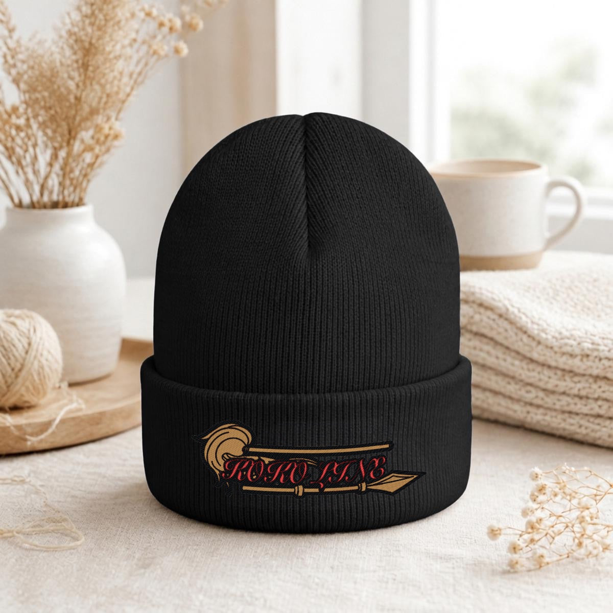 Embroidered Knit Beanie